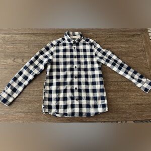 H&M Navy/White Checkered Dress Shirt